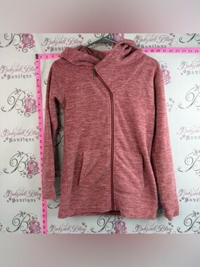 Roxy hoodie sweater soft fleece, red Women's Heathered Rose Zip-Up Hoodie